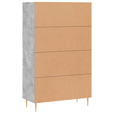 Kaappi betoninharmaa 69,5x31x115 cm tekninen puu