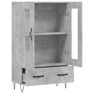Kaappi betoninharmaa 69,5x31x115 cm tekninen puu