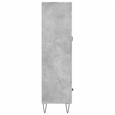 Kaappi betoninharmaa 69,5x31x115 cm tekninen puu