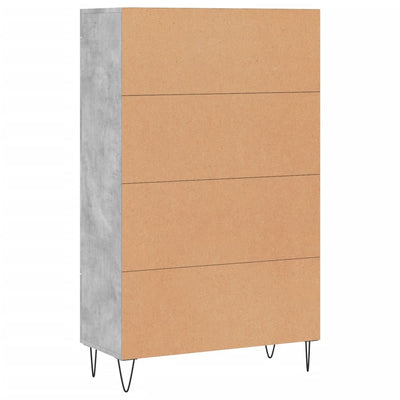 Kaappi betoninharmaa 69,5x31x115 cm tekninen puu