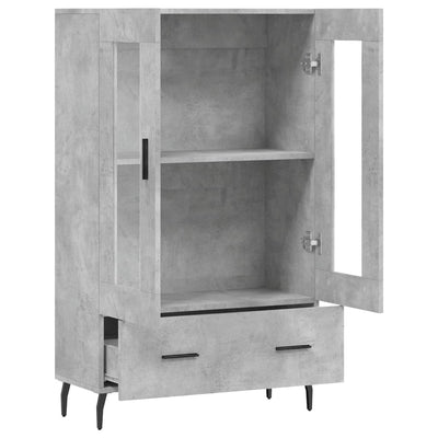 Kaappi betoninharmaa 69,5x31x115 cm tekninen puu