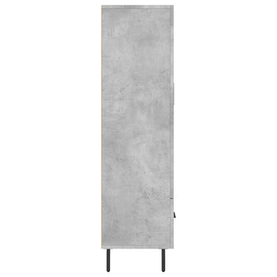 Kaappi betoninharmaa 69,5x31x115 cm tekninen puu