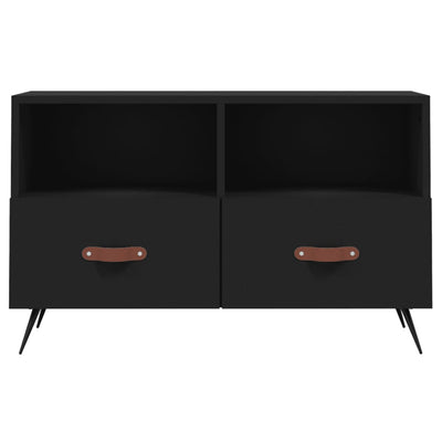 TV-taso musta 80x36x50 cm tekninen puu