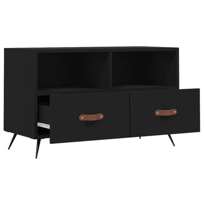 TV-taso musta 80x36x50 cm tekninen puu