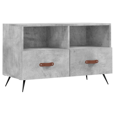 TV-taso betoninharmaa 80x36x50 cm tekninen puu