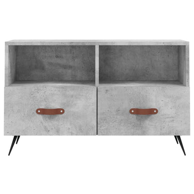 TV-taso betoninharmaa 80x36x50 cm tekninen puu