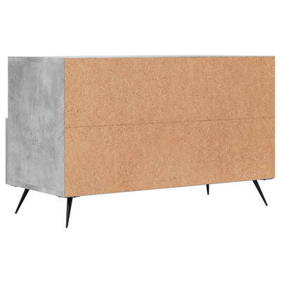 TV-taso betoninharmaa 80x36x50 cm tekninen puu