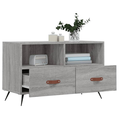 TV-taso harmaa Sonoma 80x36x50 cm tekninen puu