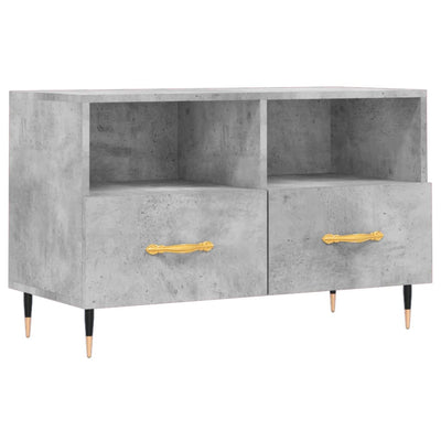TV-taso betoninharmaa 80x36x50 cm tekninen puu