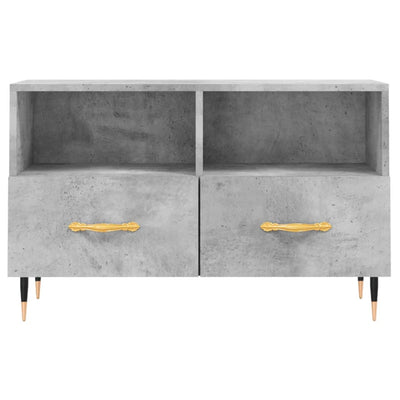 TV-taso betoninharmaa 80x36x50 cm tekninen puu