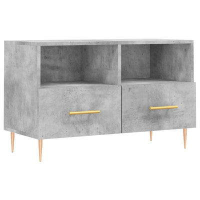 TV-taso betoninharmaa 80x36x50 cm tekninen puu