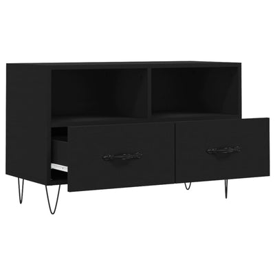 TV-taso musta 80x36x50 cm tekninen puu