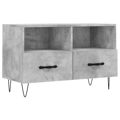 TV-taso betoninharmaa 80x36x50 cm tekninen puu