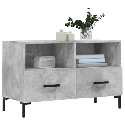 TV-taso betoninharmaa 80x36x50 cm tekninen puu
