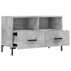TV-taso betoninharmaa 80x36x50 cm tekninen puu