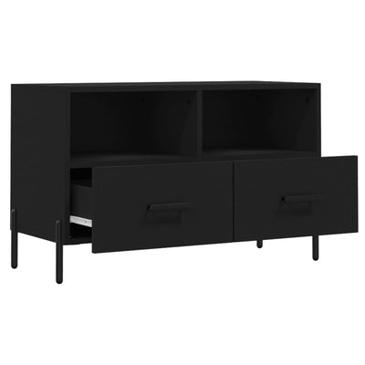 TV-taso musta 80x36x50 cm tekninen puu