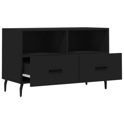 TV-taso musta 80x36x50 cm tekninen puu