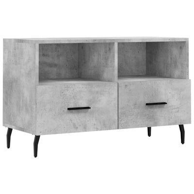 TV-taso betoninharmaa 80x36x50 cm tekninen puu