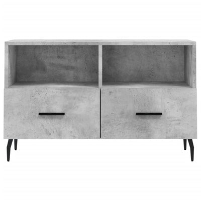 TV-taso betoninharmaa 80x36x50 cm tekninen puu