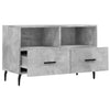 TV-taso betoninharmaa 80x36x50 cm tekninen puu