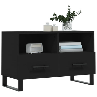 TV-taso musta 80x36x50 cm tekninen puu