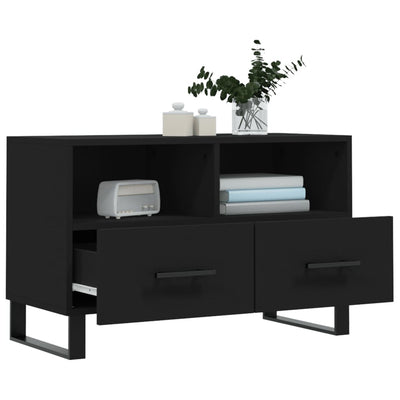 TV-taso musta 80x36x50 cm tekninen puu