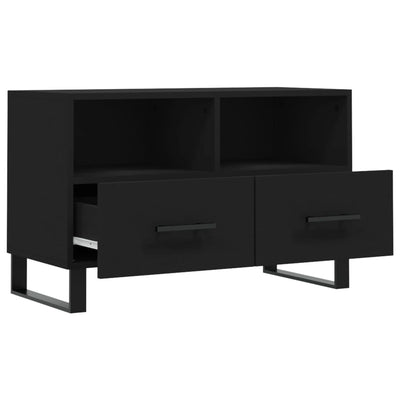 TV-taso musta 80x36x50 cm tekninen puu