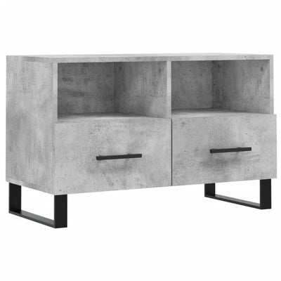 TV-taso betoninharmaa 80x36x50 cm tekninen puu