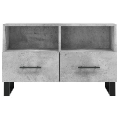 TV-taso betoninharmaa 80x36x50 cm tekninen puu