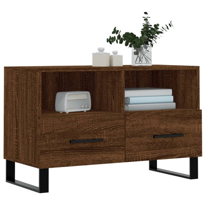 TV-taso ruskea tammi 80x36x50 cm tekninen puu