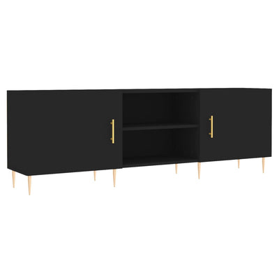 TV-taso musta 150x30x50 cm tekninen puu