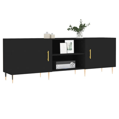 TV-taso musta 150x30x50 cm tekninen puu