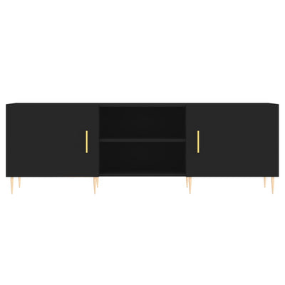 TV-taso musta 150x30x50 cm tekninen puu