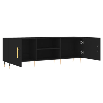 TV-taso musta 150x30x50 cm tekninen puu