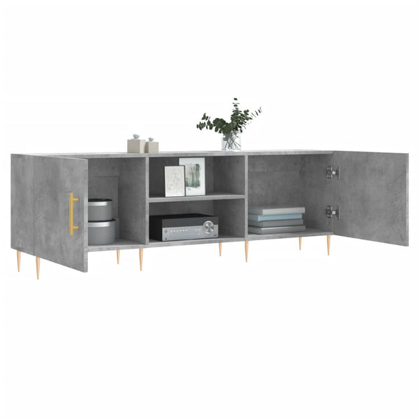 TV-taso teknisestä puusta, betoninharmaa, mitat 150x30x50 cm