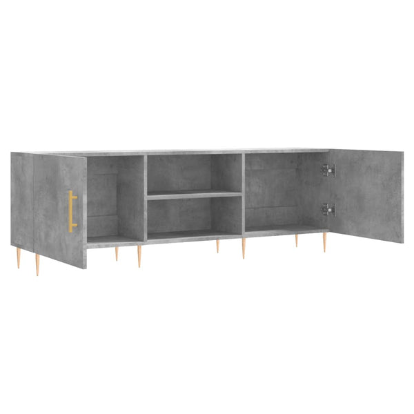 TV-taso teknisestä puusta, betoninharmaa, mitat 150x30x50 cm
