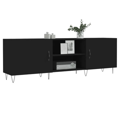 TV-taso musta 150x30x50 cm tekninen puu