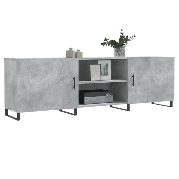 Betoninharmaa TV-taso 150x30x50 cm teknisestä puusta