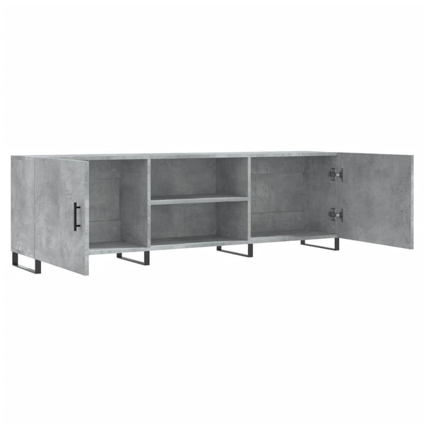 Betoninharmaa TV-taso 150x30x50 cm teknisestä puusta
