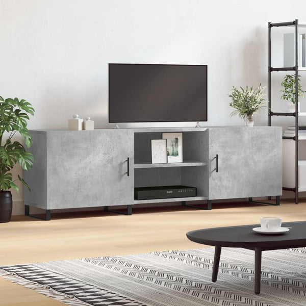 Betoninharmaa TV-taso 150x30x50 cm teknisestä puusta