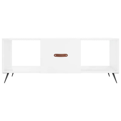 Valkoinen sohvapöytä Hirsenie 102x50x40cm (korkeakiilto, puinen)