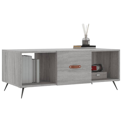 Sohvapöytä harmaa Sonoma 102x50x40 cm tekninen puu
