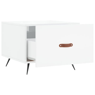 Valkoinen sohvapöytä Benoni 50x50x40cm (korkeakiilto, puinen)