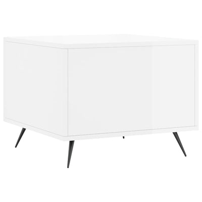 Valkoinen sohvapöytä Benoni 50x50x40cm (korkeakiilto, puinen)