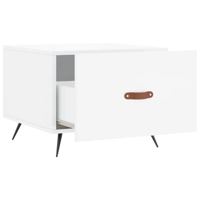 Korkeakiilto valk. sohvapöydät Benoni 50x50x40cm (2 kpl puinen)