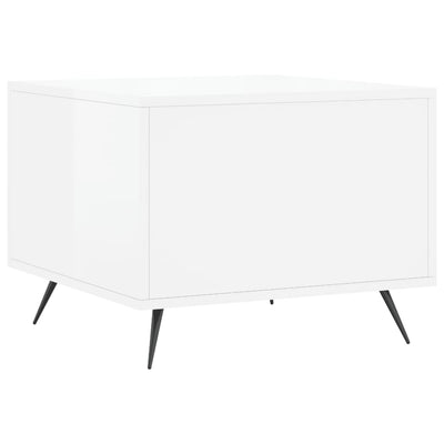 Korkeakiilto valk. sohvapöydät Benoni 50x50x40cm (2 kpl puinen)