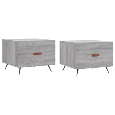 Sohvapöydät 2 kpl harmaa Sonoma 50x50x40 cm tekninen puu