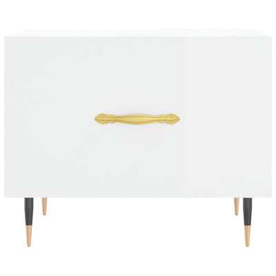 Valkoinen sohvapöytä Gatie 50x50x40cm (korkeakiilto, puinen)