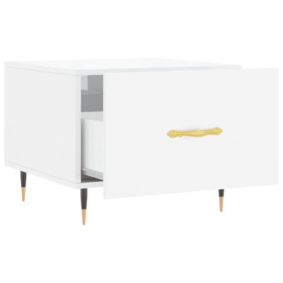 Valkoinen sohvapöytä Gatie 50x50x40cm (korkeakiilto, puinen)