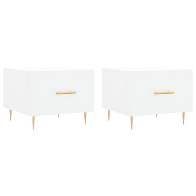 Valkoinen sohvapöydät Ionus 50x50x40cm (2 kpl, puinen)